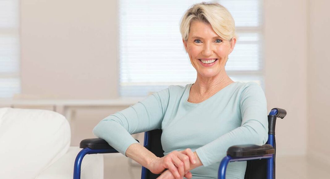 older woman in wheelchair