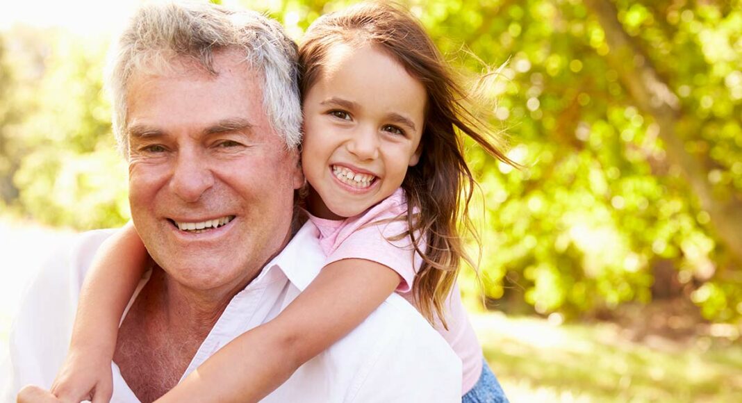 grandfather with granddaughter