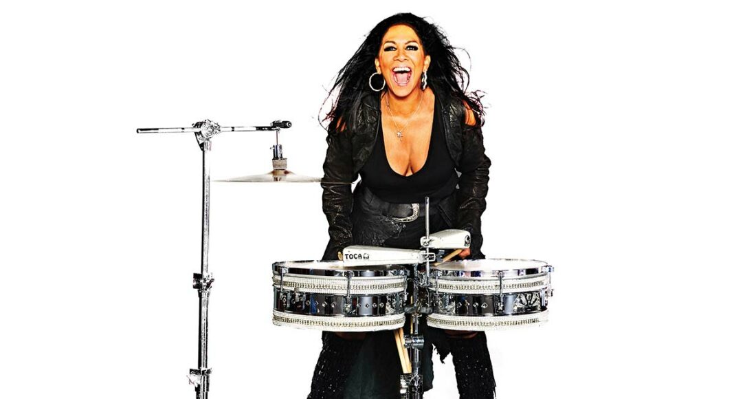 Sheila E. with drum set