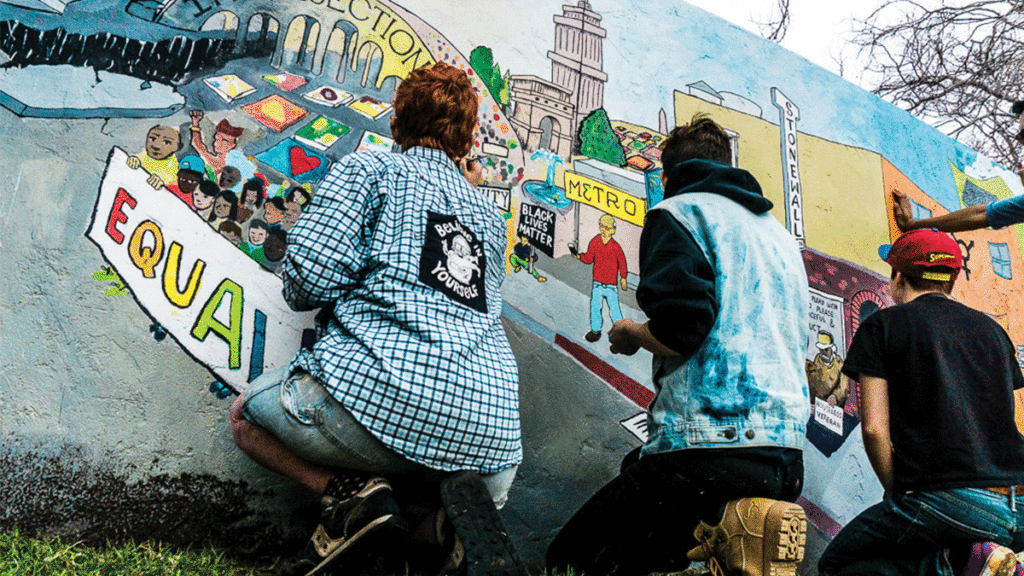 Diversity Center mural at Louden Nelson Community Center in Santa Cruz