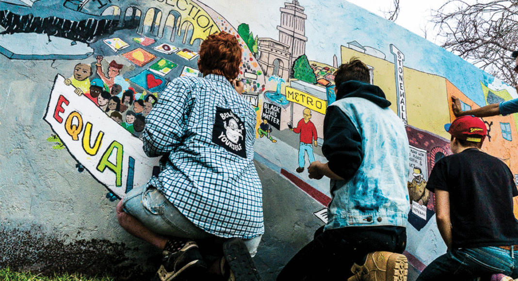 Diversity Center mural at Louden Nelson Community Center in Santa Cruz