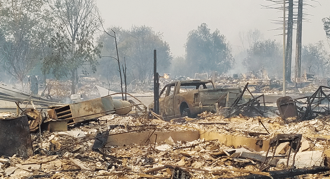 Tubbs fire rubble, wildfires santa cruz