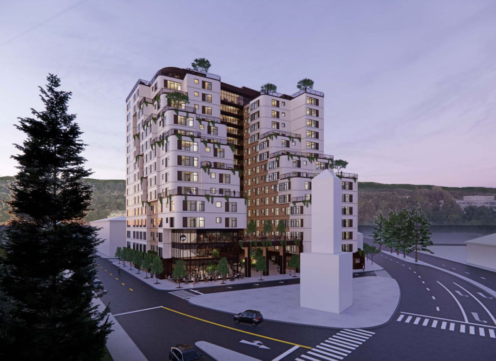 Photo illustration of a proposed building