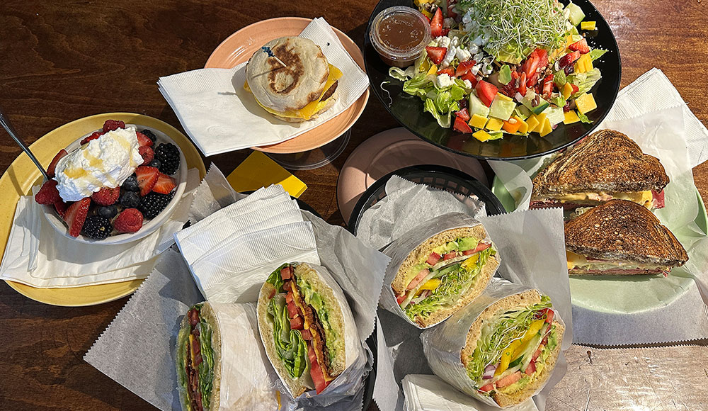 A sampling of the fare at Jenna Sue’s Café in Boulder Creek.