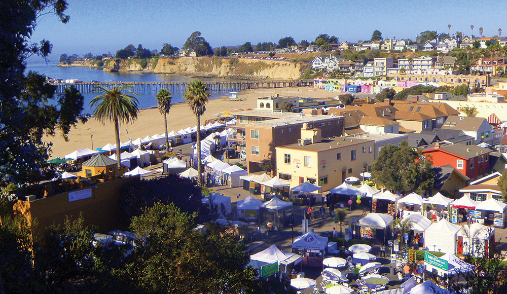 Overview of a seaside city