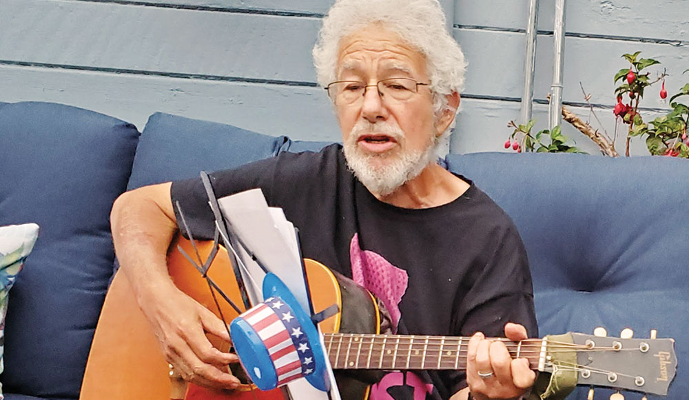 Man playing a guitar