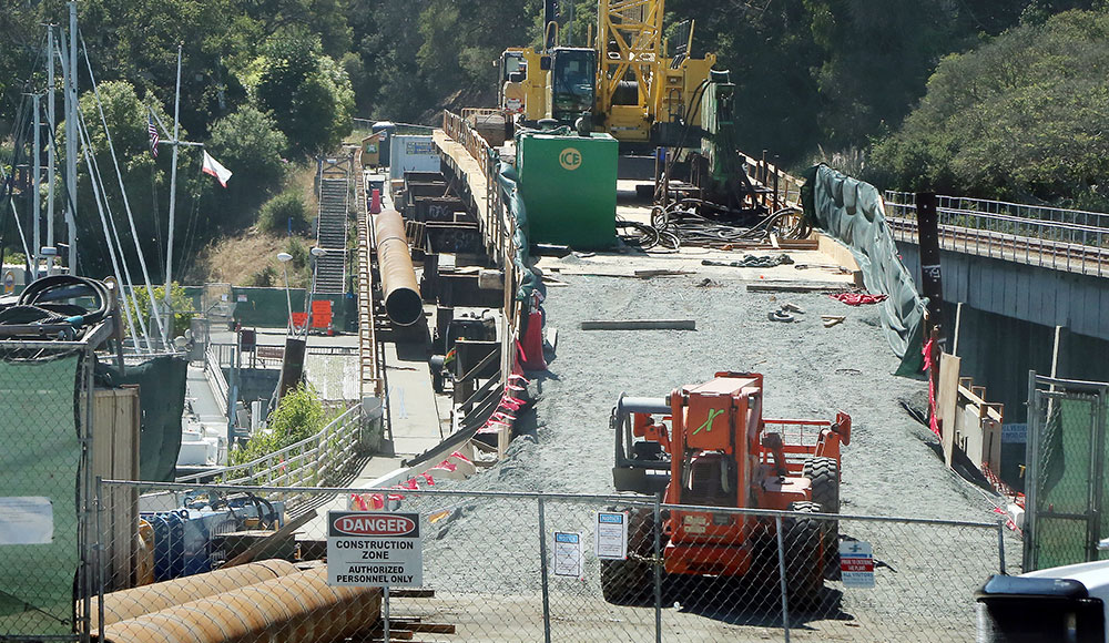 Construction on a bridge