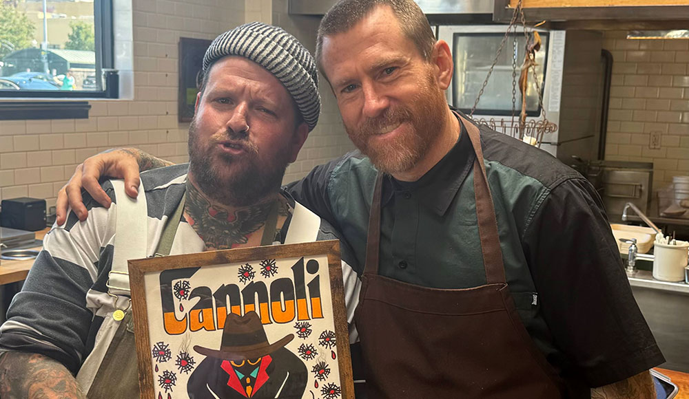 Lance Ebert and Mikey Adams are pictures in Mark C Anderson's review of the Death Box food pop-up