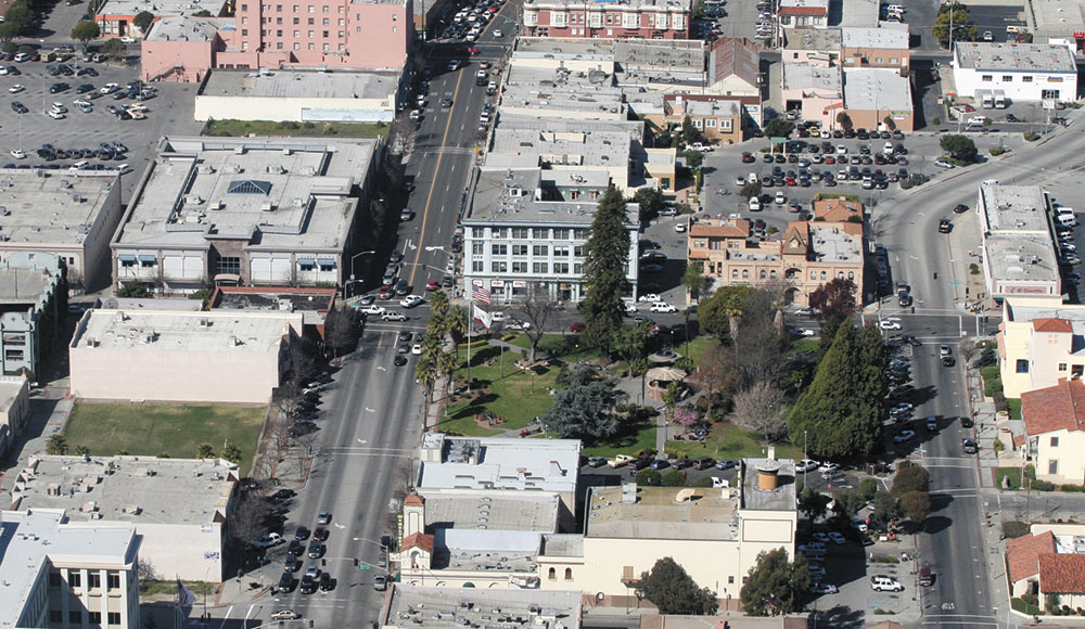 Editor's note photo of Downtown Watsonville from the air.