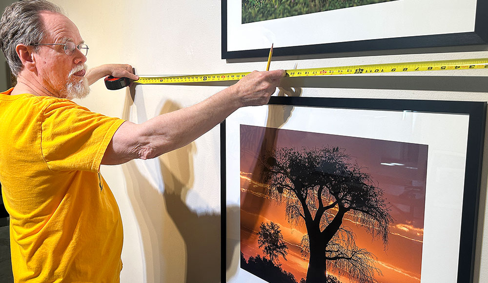 Arts feature photo of installation in progress