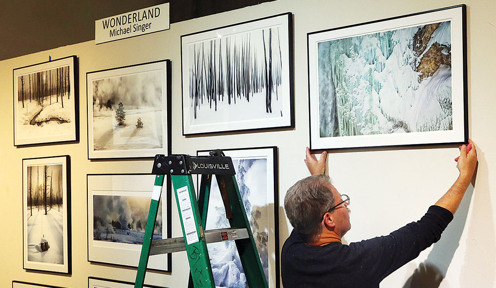 Arts feature photo of gallery installation in progress